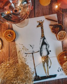 La Girafe en costard – Affiche girafe Fine Art