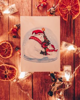 Papeterie Carte de Noël - Famille ours Noël