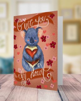 Carte Saint Valentin "Give you my Heart "