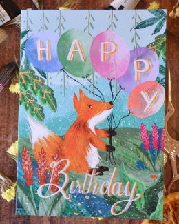 Carte Joyeux Anniversaire petit renard