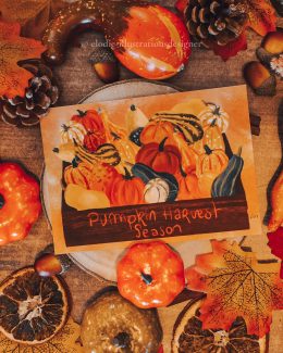Carte Pumpkin Harvest season