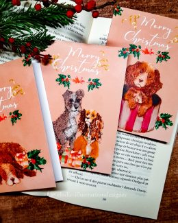 Lot 5 Cartes de Voeux "LADY AND THE TRAMP"