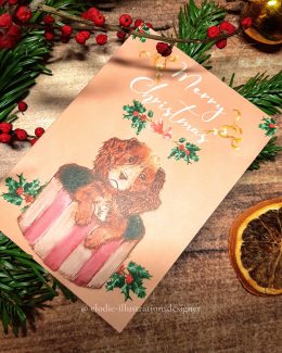 Carte de Voeux "LADY AND THE TRAMP" -PUPPY LADY