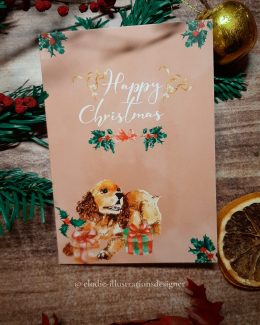 Carte de Voeux "LADY AND THE TRAMP" -PUPPY LADY PLAYING